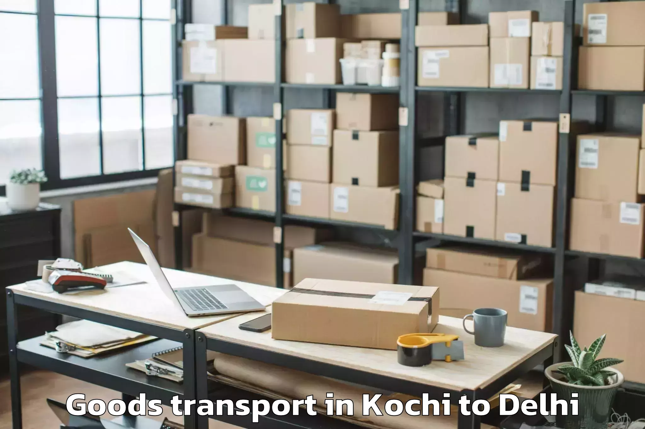 Affordable Kochi to Jmd Kohinoor Mall Goods Transport